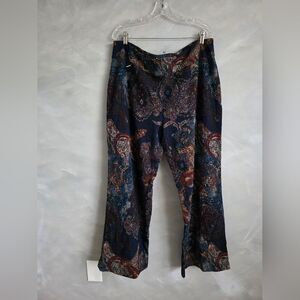 Joseph Ribkoff Paisley Brushed Floral Tapestry Textured Wide Leg Trouser Pant 20